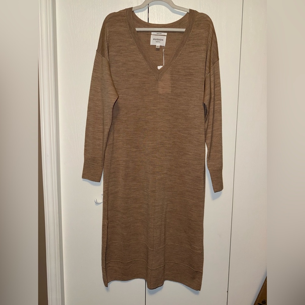 Hudson North Brand New merino wool V-neck sweater dress
